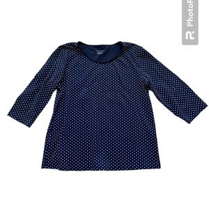 Christopher and Banks 3/4 sleeve L, polka dot top